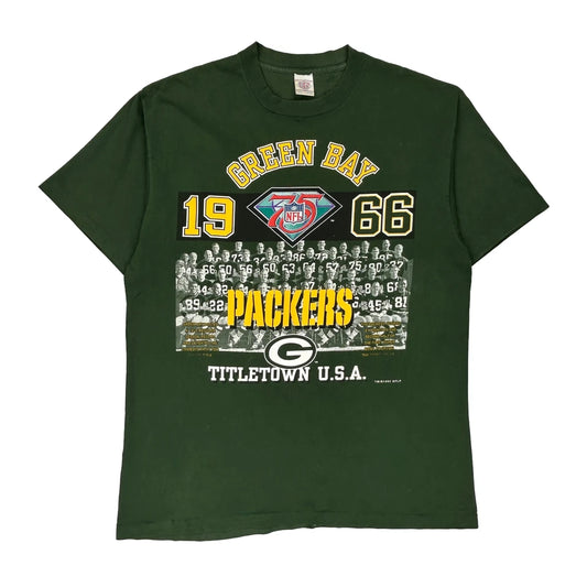 Made In USA Single Stitch Green Bay Packers Gts Nfl T-Shirt - XL Green Cotton