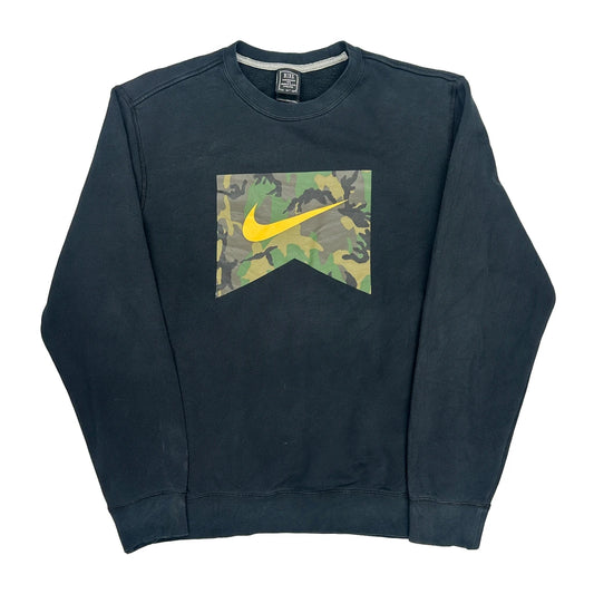 Nike Camo Sweatshirt - Medium Black Cotton
