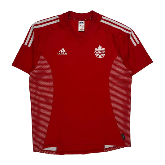 Vintage Canada Adidas 2002-03 Home Football Shirt - Large Red Polyester
