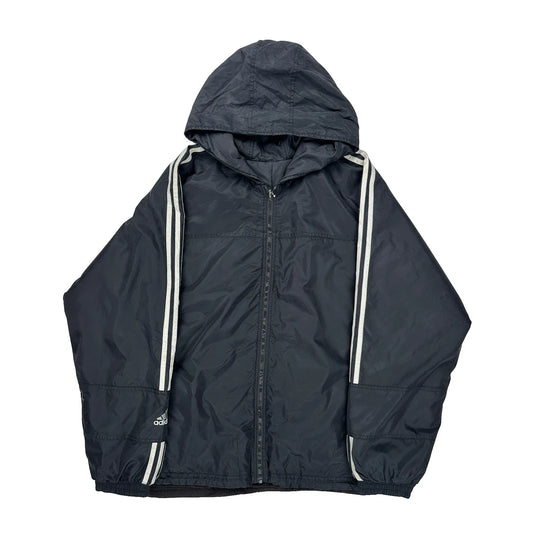 Adidas Striped Jacket - 2XL Black Polyester