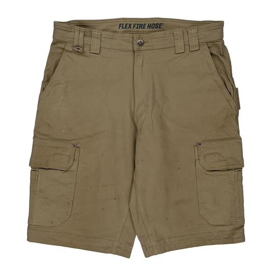 Flex Fire Hose Duluth Cargo Shorts - 36W 13L Khaki Cotton
