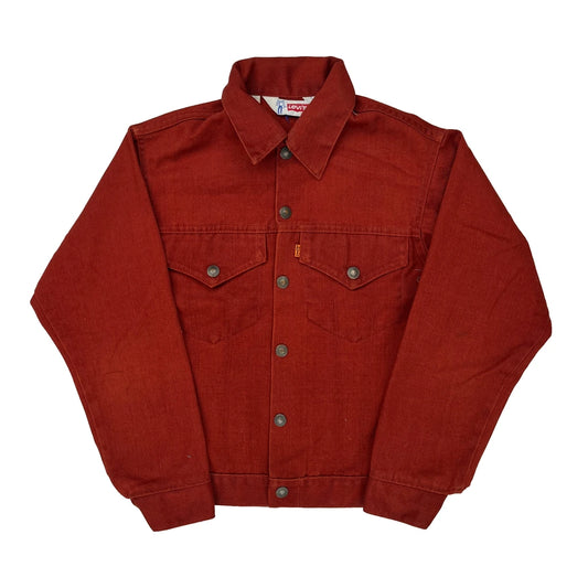Vintage Age 9-11 Levis Denim Jacket - Large Red Cotton