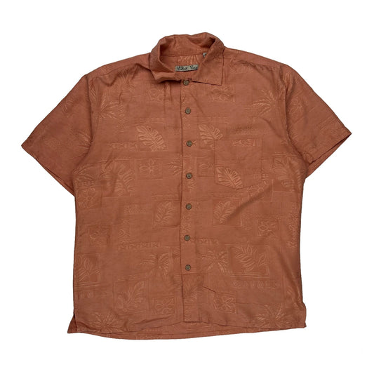 Batik Bay Floral Hawaiian Shirt - Large Orange Polyester