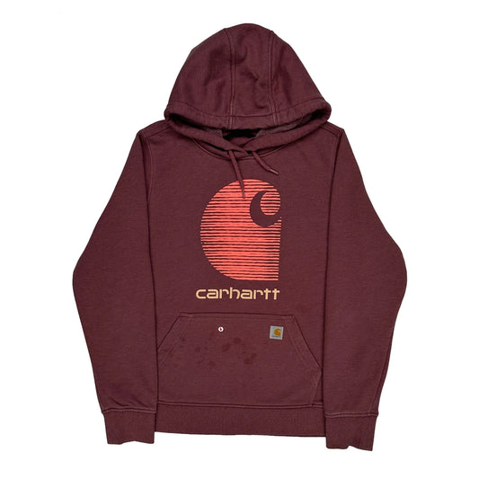 Carhartt Graphic Hoodie - Medium Burgundy Cotton