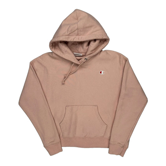 Reverse Weave Champion Hoodie - Small Pink Cotton