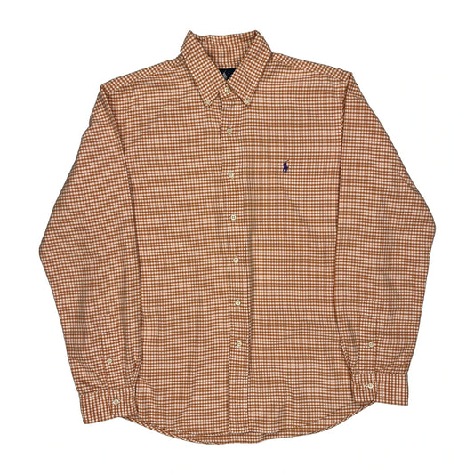 Ralph Lauren Checked Shirt - Large Orange Cotton