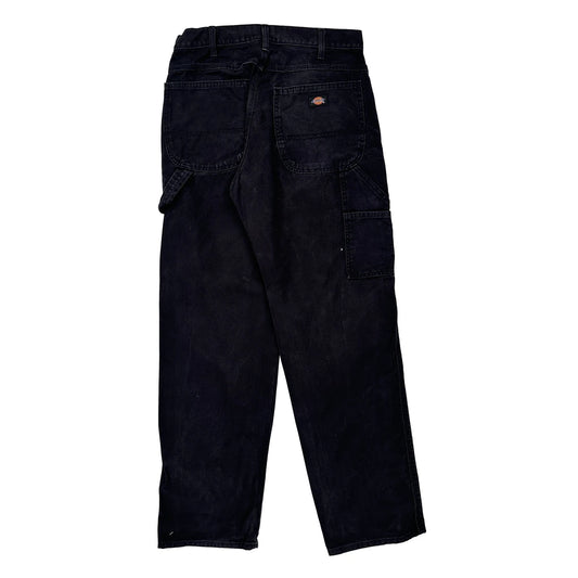Dickies Double Knee Carpenter Trousers - 31W 34L Black Cotton
