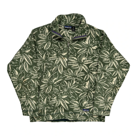 Made In USA Patagonia Floral Fleece - Medium Green Polyester