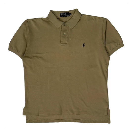 Polo By Ralph Lauren Polo Shirt - Medium Khaki Cotton