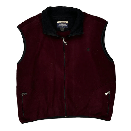 Authentic Athletic Apparel Champion Fleece Gilet - XL Burgundy Polyester
