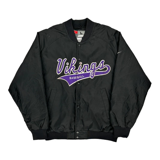 Vikings Nike Baseball Jacket - Large Black Polyester