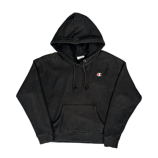Reverse Weave Champion Hoodie - Large Black Cotton