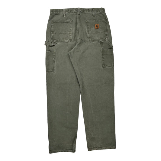 Carhartt Double Knee Carpenter Trousers - 33W 34L Green Cotton