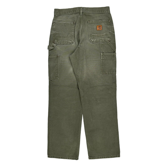Carhartt Double Knee Carpenter Trousers - 29W 30L Green Cotton