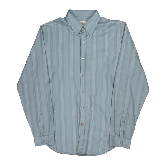 Guess Striped Shirt - Large Blue Cotton