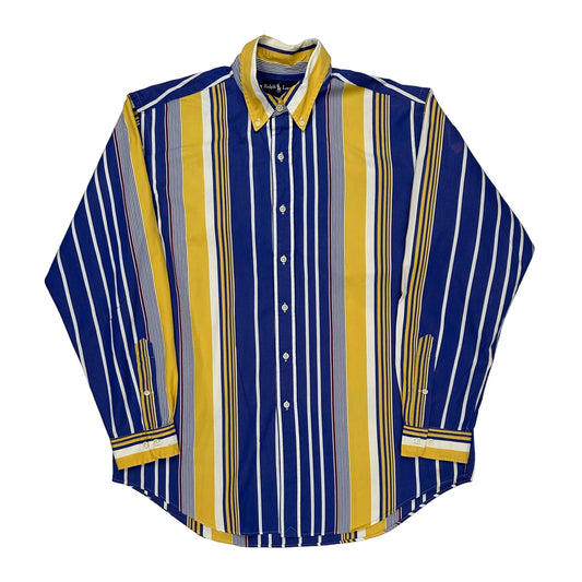 Ralph Lauren Striped Shirt - Large Blue Cotton