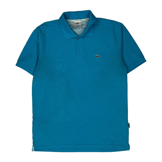 Vintage Lacoste Polo Shirt - Medium Blue Cotton