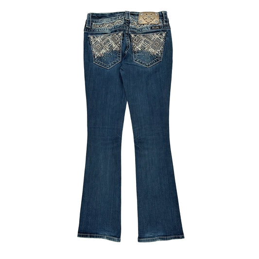 Miss Me Boot Cut Jeans - 26W UK 4 Blue Cotton Blend