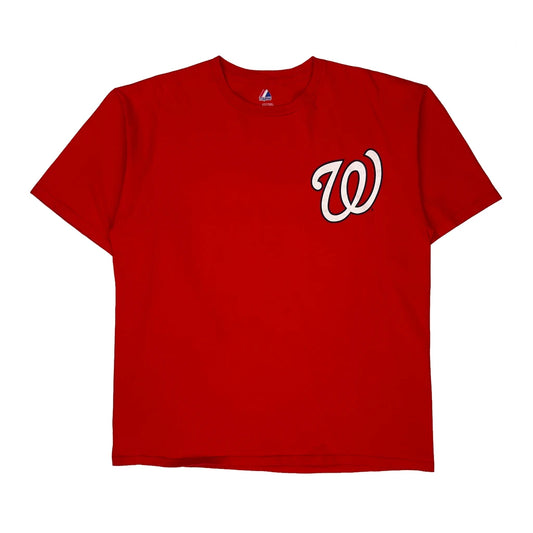 Vintage Washington Nationals Majestic Mlb T-Shirt - XL Red Cotton