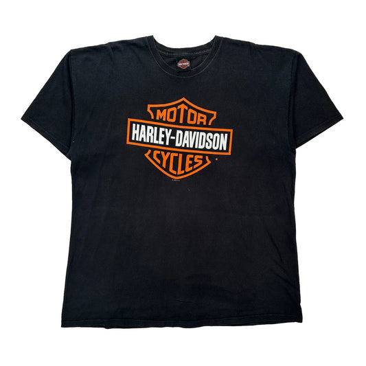 Vintage Motorcycles Harley Davidson Graphic T-Shirt - 2XL Black Cotton