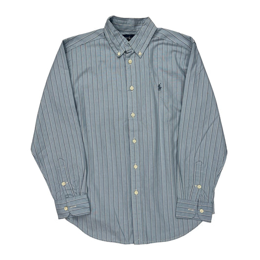 Age 10-12 Ralph Lauren Striped Shirt - Medium Blue Cotton