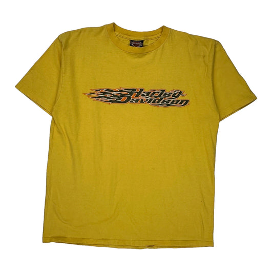 Indianapolis Southside Harley Davidson Graphic T-Shirt - XL Yellow Cotton
