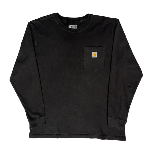 Carhartt Long Sleeve T-Shirt - Large Black Cotton