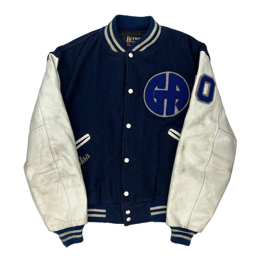 Gilmour Academy Butwin Varsity Jacket - 2XL Blue Leather