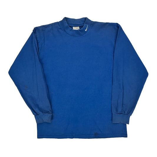 Nike Long Sleeve T-Shirt - Large Blue Cotton