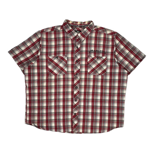 Harley Davidson Checked Short Sleeve Shirt - 3XL Red Cotton