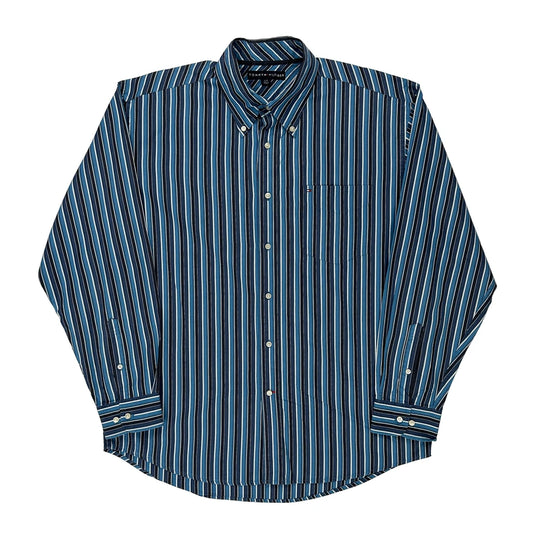 Tommy Hilfiger Striped Shirt - Large Black Cotton