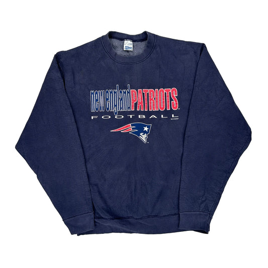 Made In USa New England Patriots Salem Nfl Sweatshirt - XL Navy Cotton