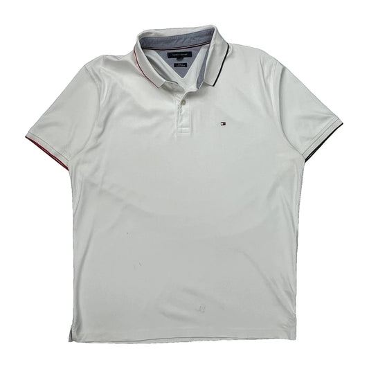 Tommy Hilfiger Slim Fit Polo Shirt - XL White Cotton