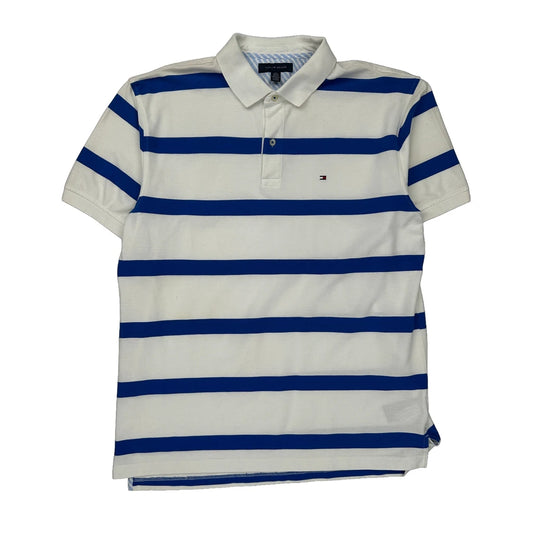 Tommy Hilfiger Striped Polo Shirt - XL Blue Cotton