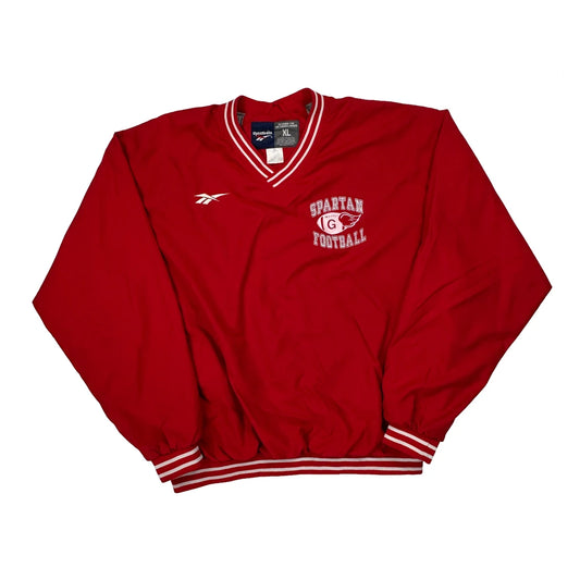 Vintage Spartan Football Reebok Football Windbreaker - XL Red Polyester