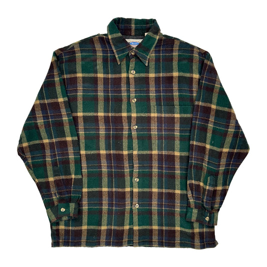 Reservoir Checked Flannel Shirt - Medium Green Acrylic