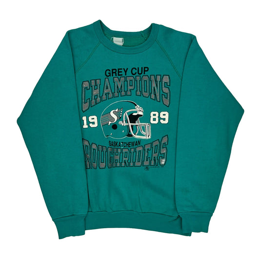 80S Roughrider Grey Cup Unbranded Graphic Sweatshirt - Large Green Cotton