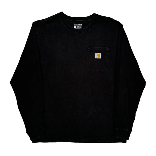 Carhartt Long Sleeve T-Shirt - Medium Black Cotton