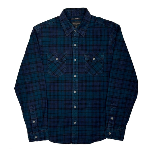 Vintage True Religion Checked Flannel Shirt - Medium Blue Cotton