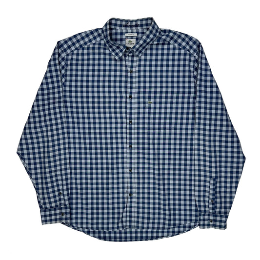 Vintage Lacoste Checked Shirt - 2XL Blue Cotton