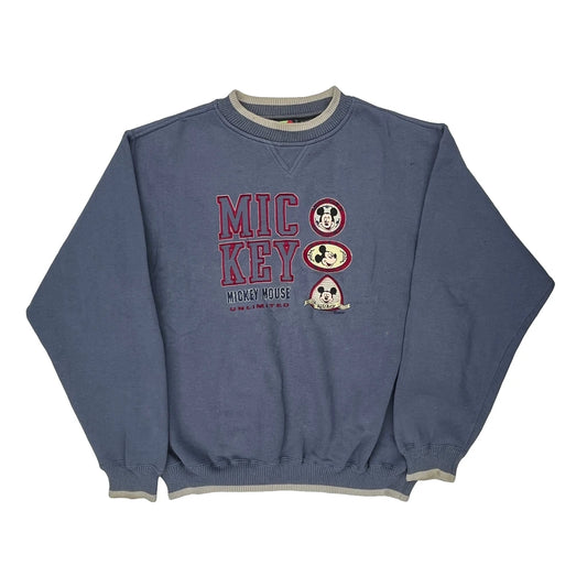 Mickey Unlimited Cartoon Sweatshirt - XL Blue Polyester Blend