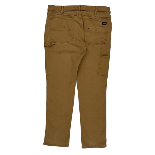 Flex Dickies Carpenter Trousers - 36W 31L Brown Cotton Blend