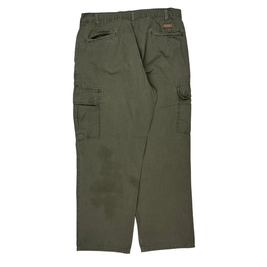 Dickies Cargo Trousers - 35W 30L Green Cotton
