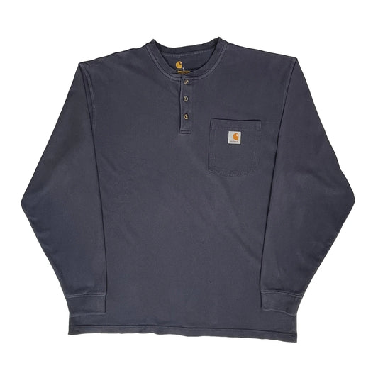 Carhartt Long Sleeve T-Shirt - Large Grey Cotton