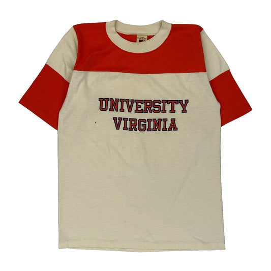 University Virginia Logo 7 Single Stitch T-Shirt - Medium Cream Cotton