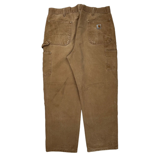 Carhartt Double Knee Carpenter Trousers - 37W 30L Brown Cotton