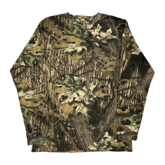 Mossy Oak Camo Long Sleeve T-Shirt - Medium Camo Cotton