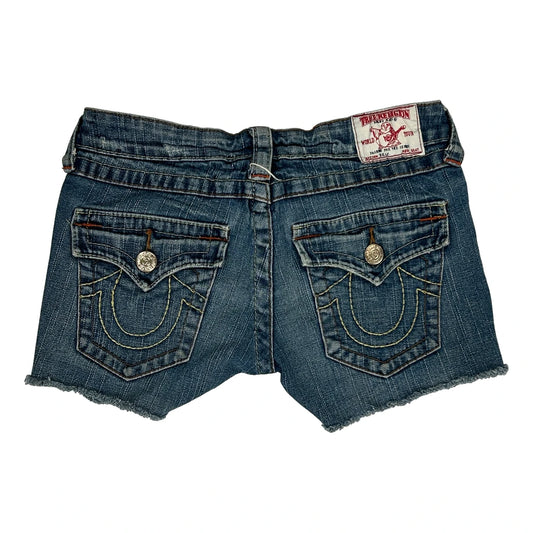 True Religion Denim Shorts - 26W UK 4 Blue Denim