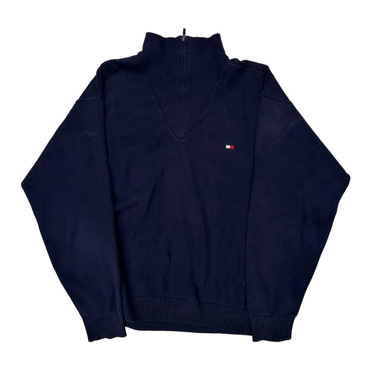 Tommy Hilfiger 1/4 Zip - XL Navy Cotton