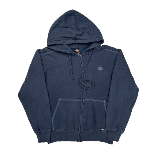 Dickies Contrast Stitch Hoodie - Small Navy Cotton Blend